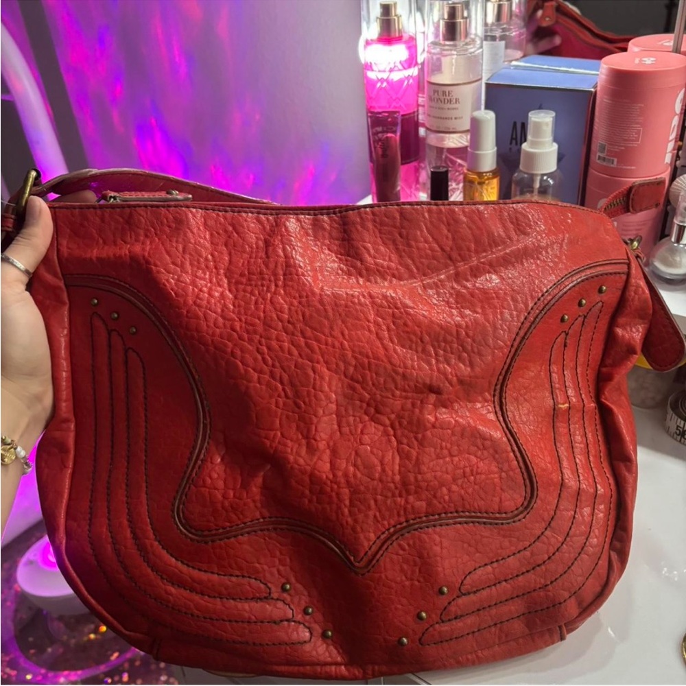 Jessica Simpson Red Leather Shoulder Bag